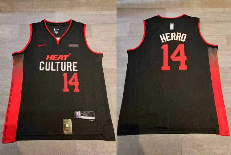 Miami Heat 14 Tyler Herro Black Nike 2023-24 City Edition Swingman Jersey->denver nuggets->NBA Jersey